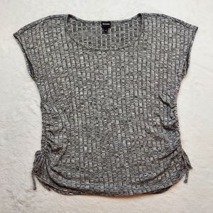Db Sunday Gray Heather Ruched Sides Top Size L